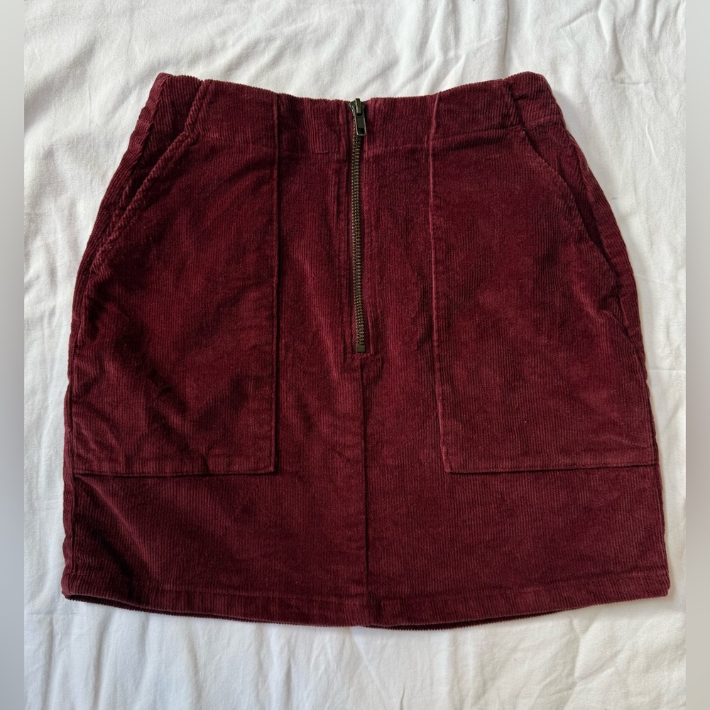 Wild Fable Deep Red Corduroy Mini Skirt